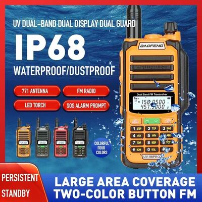 kupować 2024 Nowy przyjście Baofeng UV-98 Pro 10W Wyjściowa moc IP67 wodoodporny Dual Band Dwu-Way Radio Walkie Talkie produkcja internetowa